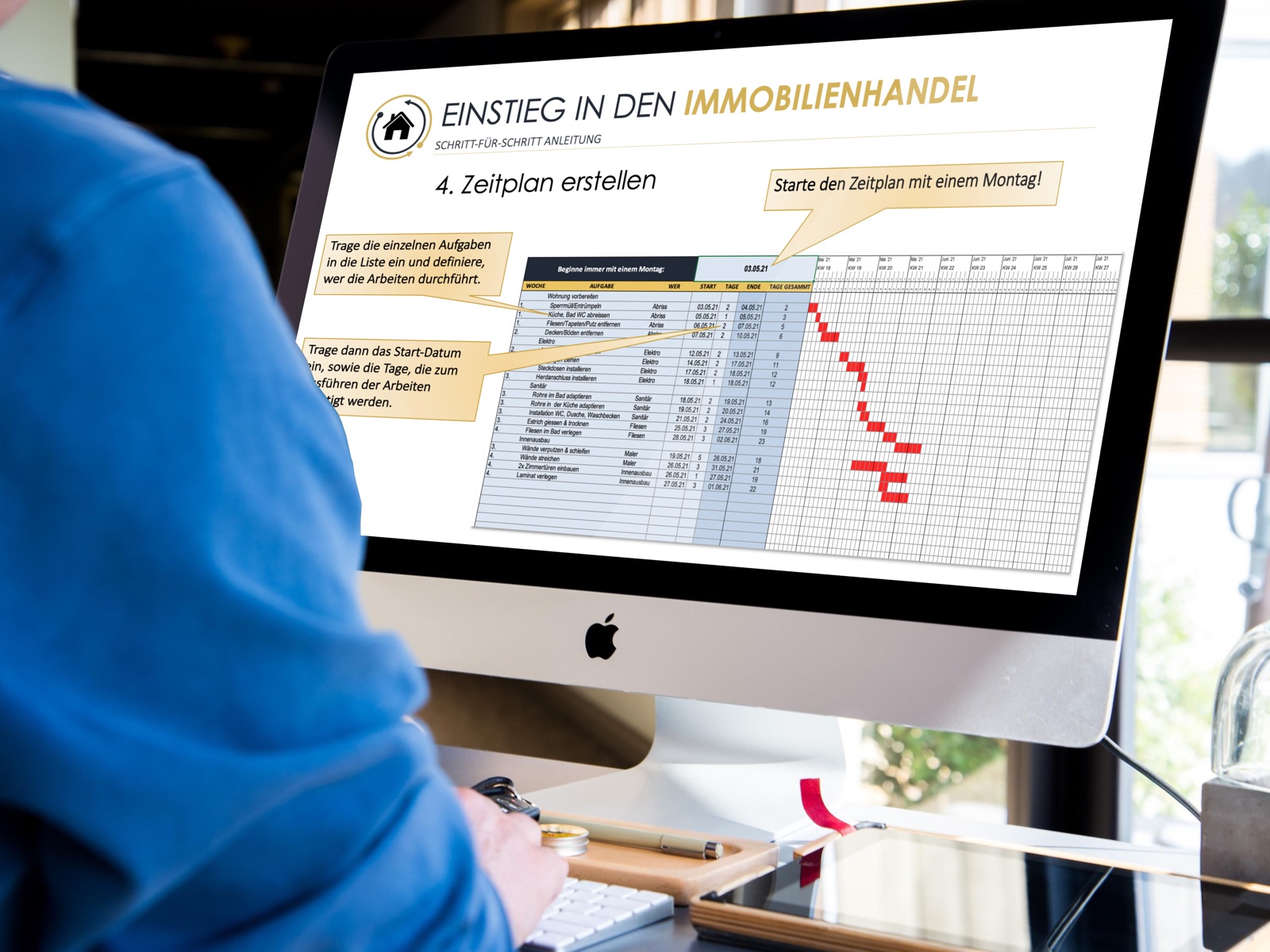 Einen Zeitplan für die Sanierung erstellen